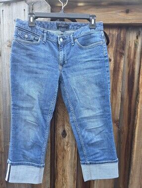 Banana Republic Cuffed Cropped Jeans - Blue Denim